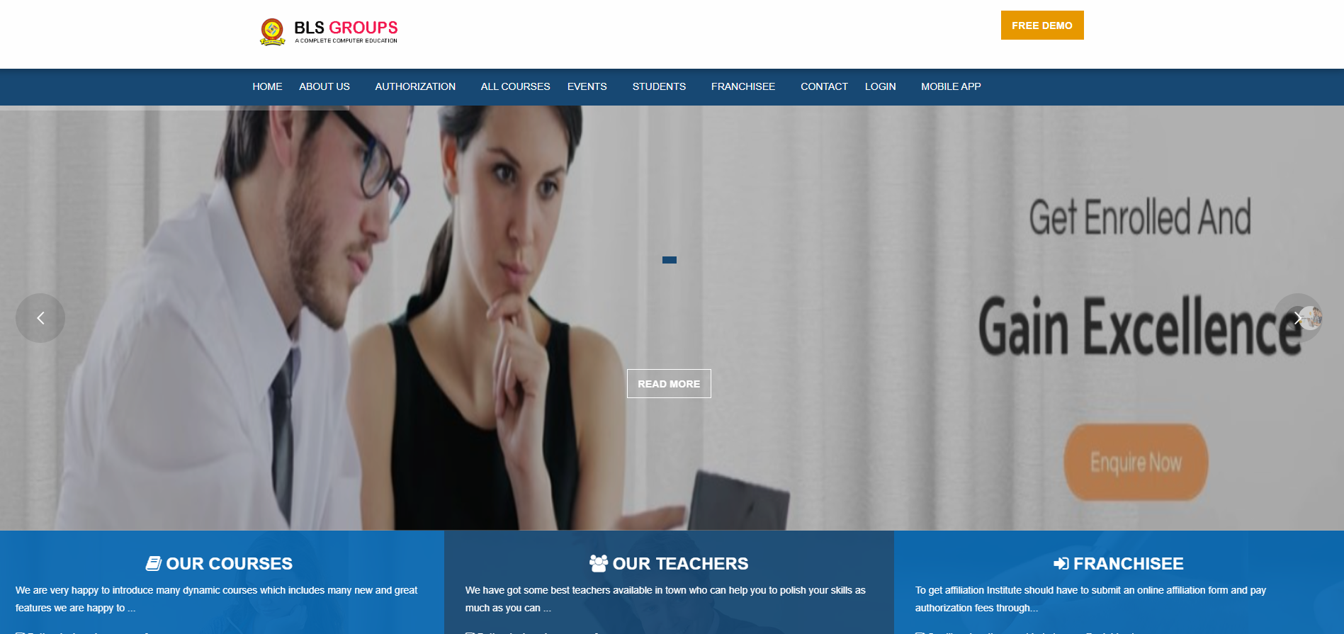 BLS Groups – Computer Institute & Franchise Management Website Development